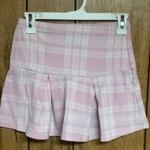 Girls Pink and White Plaid Skirt Sz Large